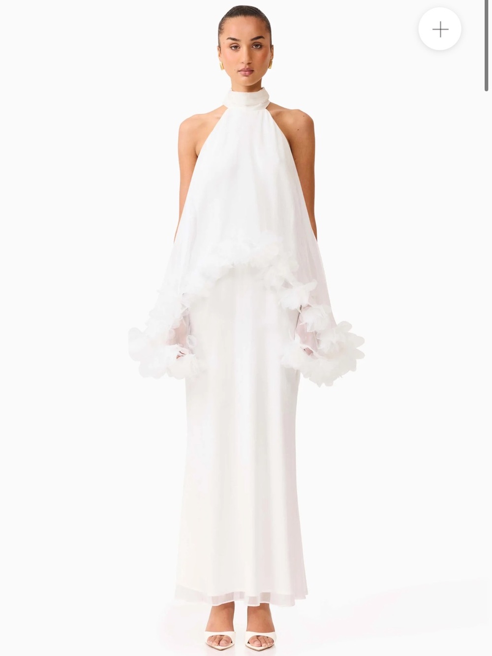 ELLIATT RARE Poppy Cape Gown in White